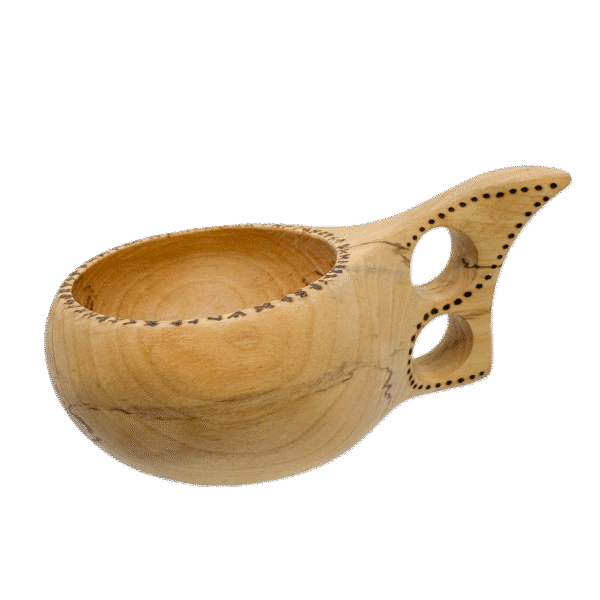 Traditional Handmade KUKSA – Pyrographied in Iceland - Vegvísir Design - Image 3