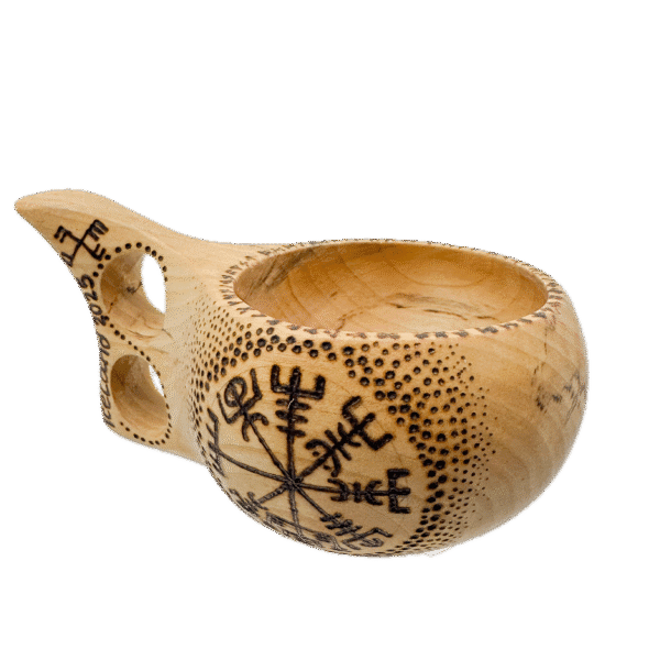 Traditional Handmade KUKSA – Pyrographied in Iceland - Vegvísir Design