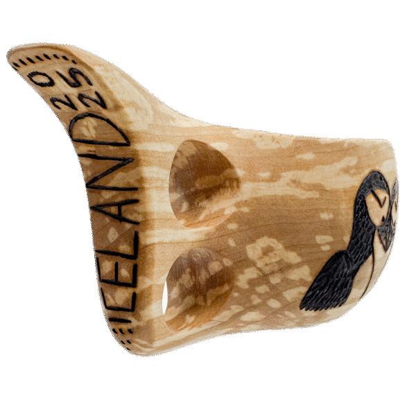 Traditional Handmade KUKSA – Pyrographied in Iceland - Puffin Design - Image 3