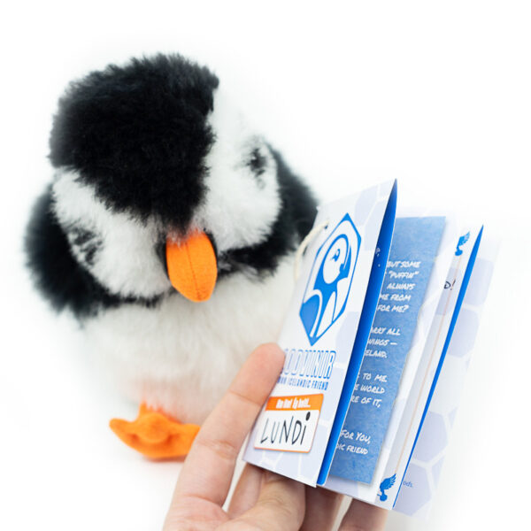 Fluffy Fluffin HEIÐBLÁ – Handmade Icelandic Puffin Toy Plush | Flock 2025 - Image 3