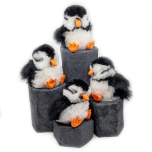 LOÐVINIR FLUFFY FLUFFIN LUNDI limited edition handmade puffin plush in black and white like real puffins