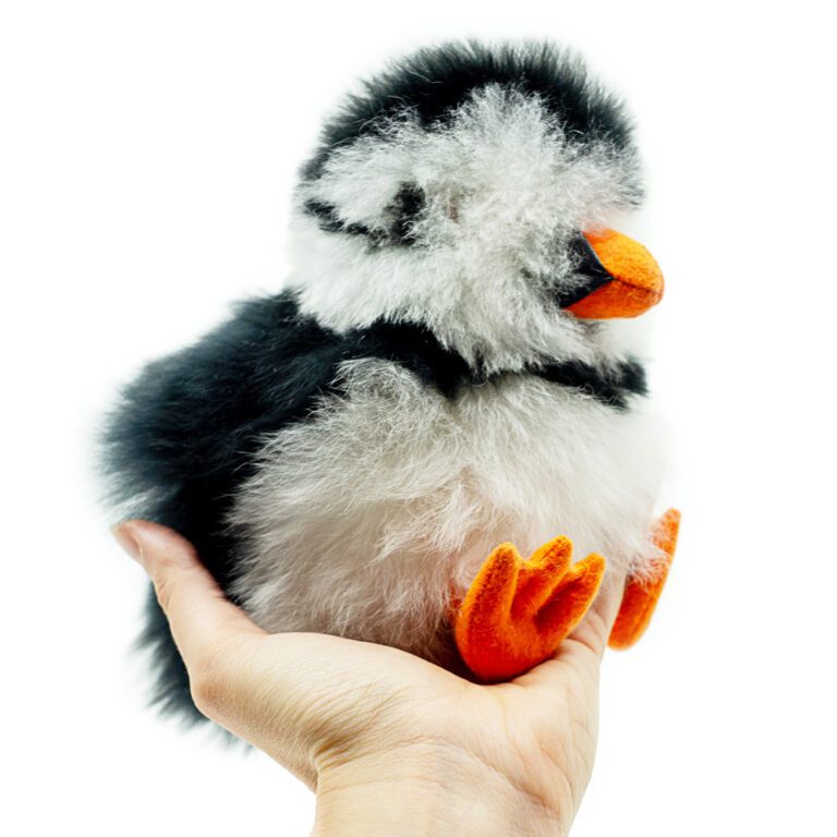 LOÐVINIR FLUFFY FLUFFIN LUNDI limited edition handmade puffin plush in black and white like real puffins