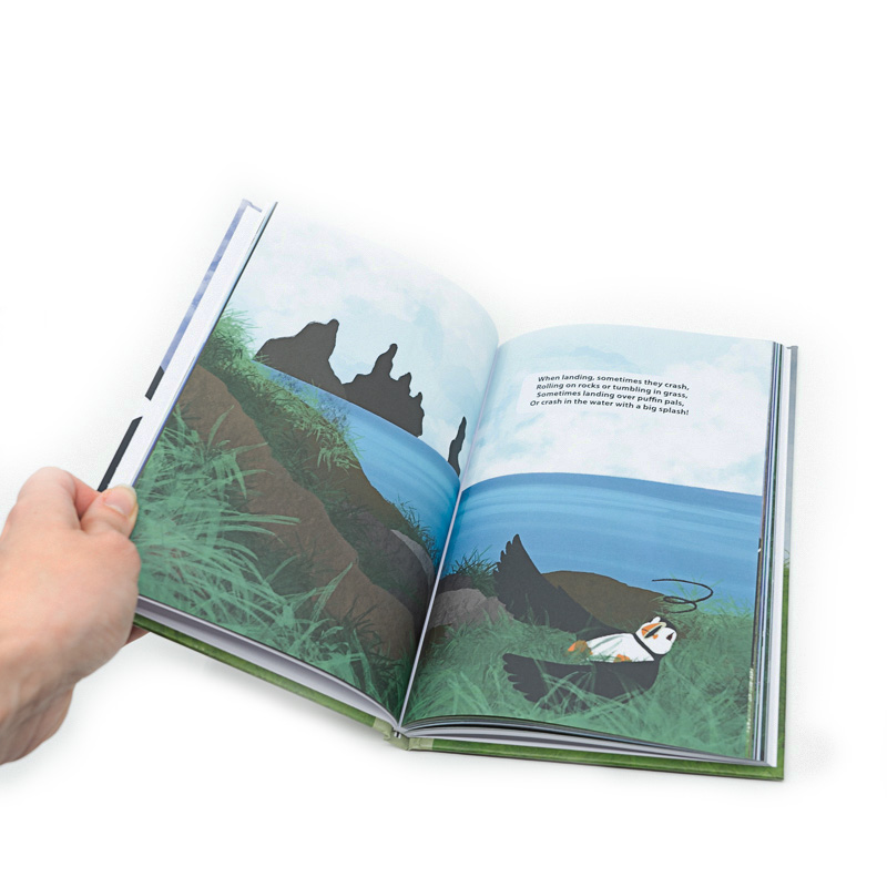 LUNDI MEANS PUFFIN — Illustrated Activity Book (Hardcover) Hardcover version of the illustrated activity book titled "LUNDI MEANS PUFFIN"