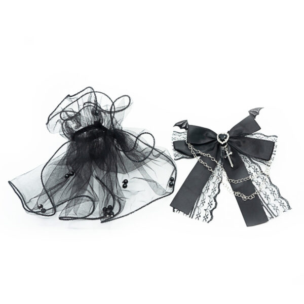 SET | Lady Dark: Gothic Ribbon + Gothic Dress  | ONLY ACCESORIES - Image 2