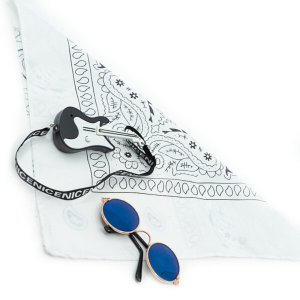 LOÐVINIR plush accessories rock set with a black guitar, bandana, and sunglasses